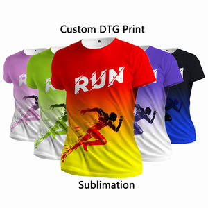 T-shirt de sport d'été de haute qualité pour homme en maille tissée respirante avec sublimation de teinture à motif uni et décontracté - Product Image 6