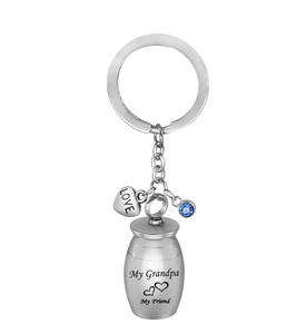 Grand-père personnalisé ma famille mon ami urnes pour cendres en acier inoxydable mémorial souvenir crémation porte-clés bijoux taille personnalisée - Product Image 6