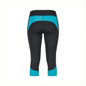 Pantalons de yoga taille haute gris chiné à blocs de couleur pour femmes, leggings de fitness patchwork, longueur 7/8, collants de sport pour la salle de sport, vêtements de sport actifs - Product Image 3