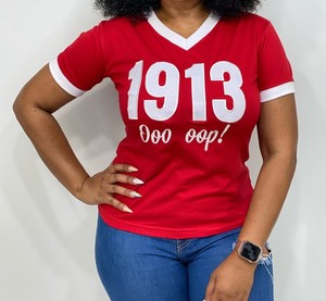 เสื้อยืดคอกลมคอกลมว่าง1913สำหรับสโมสรเดลต้าพลัสไซส์ผ้าคอตตอน - Product Image 6