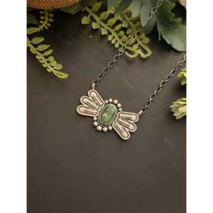Collar Verley Belone con Barra de Pluma en Oro Sonora, Turquesa y Plata de Ley para Regalo - Product Image 3