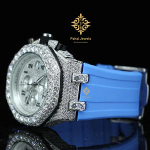 Montre mécanique analogique de luxe, avec diamants en moissanite VVS, affichage glacé, étanche, cadran en verre antique, élégante, en acier inoxydable - Product Image 5