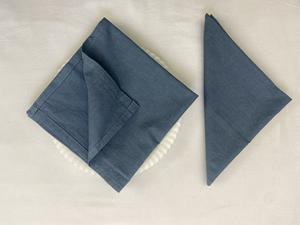 Servilletas de Algodón Premium Hechas a Mano, Ecológicas, Color Azul Sólido, Lavables, para Bodas, Fiestas, Navidad y Festivales - Product Image 5