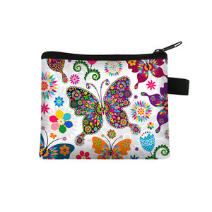 Cute Butterfly Print Kids Coin Purse Portable <b>Card</b> <b>Holder</b> <b>Key</b> Organizer Polyester Wristlet - Product Image 3