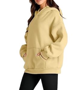 Sweat à capuche oversize d'hiver pour femme, épaules tombantes allongées, logo personnalisé, uni, grande taille, sweat à capuche vierge tendance 2026 - Product Image 3