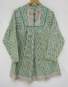 Robe longue femme 2026 à manches longues, style bohème indien, en coton fait main, imprimé floral, tenue de nuit, robe longue ethnique, plage, été - Product Image 2