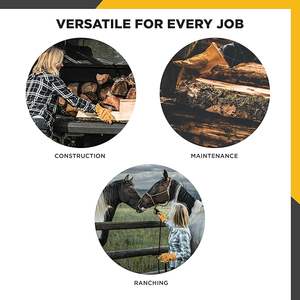 Gants de travail en cuir pour hommes en cuir de vachette, paume renforcée durable, coupe ajustée, poignet élastique, gants de travail et de jardinage. - Product Image 5