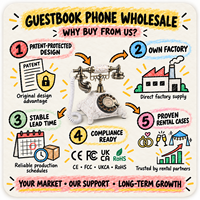 Téléphone Livre d'Or Vidéo 64 Go CE FCC, Vente Directe Usine OEM, Téléphone Enregistreur Audio pour Mariage
