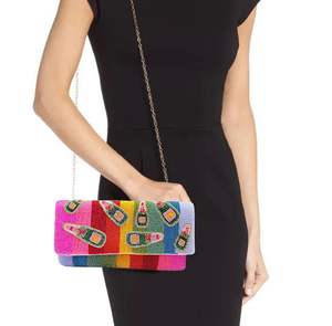 Élégant arc-en-ciel Champagne perlé bandoulière chaîne pochette sac à main élégant sacs de soirée - Product Image 2