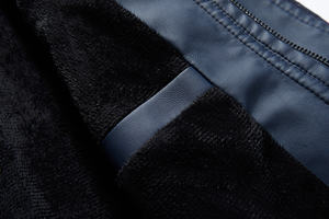 แจ็กเก็ตเบสบอลขนแกะสไตล์เท่ๆสำหรับผู้ชายแจ็กเก็ตบอมเบอร์หนัง PU - Product Image 6