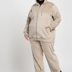 Chándal de talla grande de ropa de calle de alta calidad para damas 2025 nuevo estilo diseño personalizado chándal de mujer con cremallera - Product Image 6