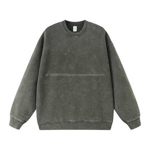 400g coton lourd sweat col rond brossé chaud tissu côté poche cachée surdimensionné coupe ample Couple Streetwear mode - Product Image 3