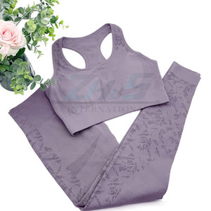Conjuntos de Yoga de Entrenamiento Personalizados para mujer, mallas de Yoga para Fitness, mallas de gimnasio sin costuras y Sujetador deportivo - Product Image 4