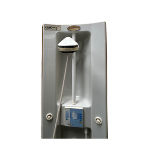 Panel de ducha de esquina de marca italiana de renombre, montado en la pared, con cabezal de lluvia, chorros de hidromasaje, asiento integrado y sistema mezclador. - Product Image 3