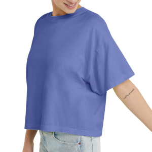 Logotipo OEM diseño personalizado 100% algodón dobladillo de longitud completa boxy ácido lavado gota hombro fitness yoga desgaste fitness crop top gimnasio - Product Image 3