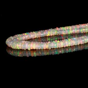 AAA + qualité 16 pouces de long 40 carats brin opale éthiopienne perles de rondelle à facettes perle d'opale de feu pour anniversaire de bijoux personnalisés - Product Image 2