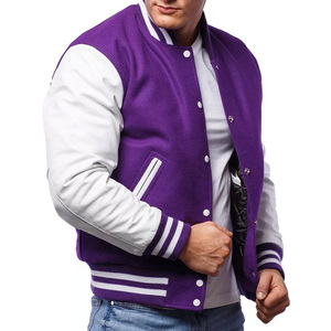 Chaqueta Bomber de Béisbol para Hombre con Cuello Alto, Bordado de Lana con Logotipo Personalizado, Invierno, Ecológica, de la Más Alta Calidad - Product Image 4
