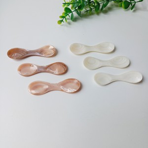 Mini cuillère nacre coquille cuillère à deux têtes cuillère manger du saumon Roe yaourt couleur blanc miel - Product Image 1