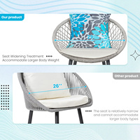 Chaise de bistrot d'extérieur moderne et durable en rotin tressé, imperméable, pour balcon, patio, salle à manger, salon, parc - Collection Leisure Life