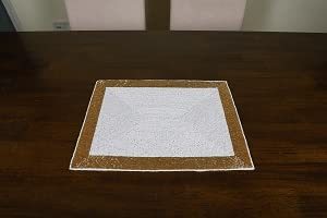 New Arrival Cute White & Gold Decorative <b>Placemat</b> Designer Wedding Events Glass Beaded Mats & Pads from India - Product Image 6
