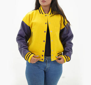 Chaquetas Universitarias de Manga Larga de Moda, Chaqueta de Lana para Mujer, Chaqueta Universitaria Personalizada, Cortavientos, Corte Regular para Mujer - Product Image 1