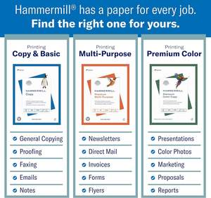Papier pour imprimante Hammermill, papier copie 20 lb, 8,5 x 11 - 3 rames (1 500 feuilles) - 92 Bright, fabriqué aux États-Unis, 500 feuilles (lot de 3) - Product Image 3