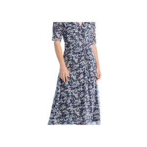 Abito Midi Arricciato New York Sea Suzie Blu Navy con Vita Impero e Balze Blu Navy, Traspirante, Taglia XS, Sexy, Elegante, Gotico, per Feste Diurne - Product Image 5