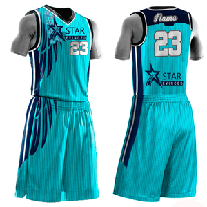 Conjuntos de uniformes de baloncesto juveniles personalizados al por mayor, diseño transpirable de talla grande - Product Image 3