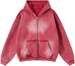 Maqueta Gratuita: Sudadera con Capucha Oversize Vintage Personalizada con Cremallera – Moda Urbana de Felpa 100% Algodón de 400 GSM de Alto Gramaje - Product Image 1