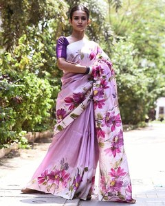 Pure Bishnupuri Tussar Silk Saree con blusa Trabajo pintado a mano Calidad especial - Product Image 2