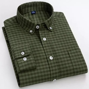 Camisa de franela de hombre de algodón 100% al por mayor camisa informal de manga larga de ajuste regular de nuevo diseño para primavera otoño transpirable - Product Image 5