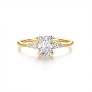 Anneaux pour femmes en argent sterling 925 plaqué or, bijoux en gros, nouveau design 18 carats avec zircon cubique blanc en forme de cœur - Product Image 4