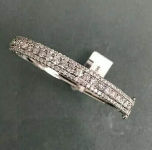 Unisex 7ct redondo corte brillante Moissanite diamante bisel ajuste pulsera 925 Plata - Product Image 3