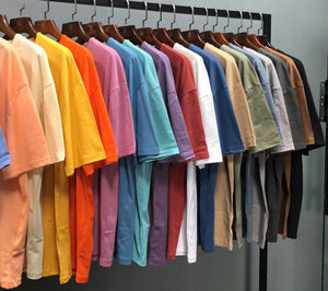 Transpirable 100% algodón ácido lavado estampado de gran tamaño largo al por mayor - Product Image 3