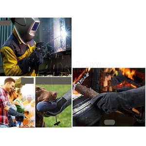 Gants de sécurité résistants à la chaleur, sur mesure, faible MOQ, avec doublure intérieure en polaire, gants de travail en cuir durables personnalisés pour soudeurs - Product Image 6