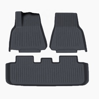 3PCS Tapis de sol imperméable tout temps pour Tesla Tapis de sol en TPE avec clous antidérapants pour accessoires d'intérieur Tesla