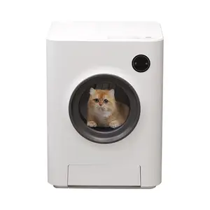8L قدرة ذكي الحيوانات الأليفة القط صندوق نفايات التلقائي الذاتي تنظيف المرحاض ل القط Wifi كبيرة هريرة المرحاض التدريب