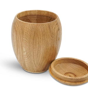 Urnes faites à la main en bois de chêne naturel pour cendres humaines Urne de crémation rustique respectueuse de l'environnement pour adultes du Vietnam B2B - Product Image 2