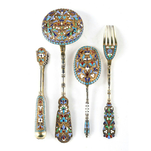 Produit tendance chaud fait à la main en Inde Design vintage Style moderne Ensemble de couverts plaqué or pour la restauration de mariage occidental - Product Image 3