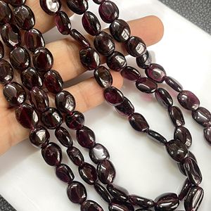 ลูกปัดโกเมนเฮสโซไนท์ทรงรีลูกปัดพลอยธรรมชาติแบบเรียบสำหรับทำเครื่องประดับ - Product Image 2