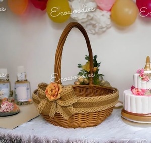 New Fashion Hastashilp Natural Rustic <b>Wicker</b> Flower <b>Basket</b> for Home Wedding Party Festival Decoration Rattan Flower <b>Basket</b> - Product Image 4