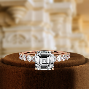 Anillo de Compromiso de Diamante Cultivado en Laboratorio con Corte Asscher de 1 Quilate, Certificado IGI, Oro Sólido de 14K, Solitario con Detalle de Diamante - Product Image 6