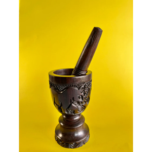 Ensemble exclusif de mortier et pilon en bois d'olivier Outil d'ustensile de cuisine de qualité supérieure Accessoire de cuisine en bois pour le broyage et le mélange - Product Image 2