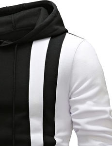 Comfortable Silm Fit High Quality Men's Hoodies With Custom Design White & <b>Black</b> Pullover <b>Hoodie</b> For Men - Product Image 5
