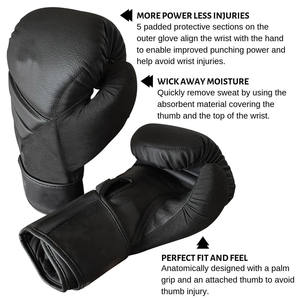 Guantes de boxeo de cuero profesionales unisex de alta calidad para adultos entrenamiento al aire libre logotipo personalizado venta al por mayor gimnasio artes marciales equipo - Product Image 3