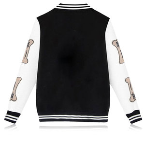Blouson Bomber Homme Brodé Coupe-Vent Respirant Col Montant Hiver Streetwear Bordure en Fourrure de Mouton Tissu Tricoté en Laine - Product Image 3