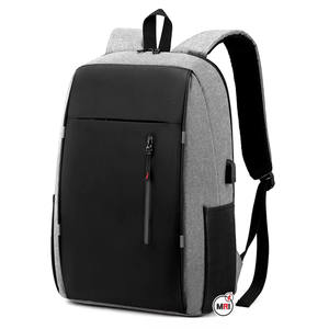 Mochila para ordenador portátil Unisex de gran capacidad, color bicolor, Puerto USB, Correa con cremallera, impermeable, trabajo universitario, negocios, escuela, viaje informal - Product Image 3