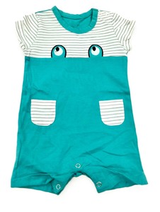 Precio al por mayor, ropa de verano de punto para bebés recién nacidos, cuello redondo, manga corta, estampado de dibujos animados, mameluco para niños - Product Image 6