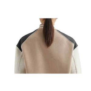 Moda mujer bordado Casual cremallera manga larga Varsity chaqueta abrigo ropa de invierno Vintage Colorblock mujer chaqueta Bomber - Product Image 6