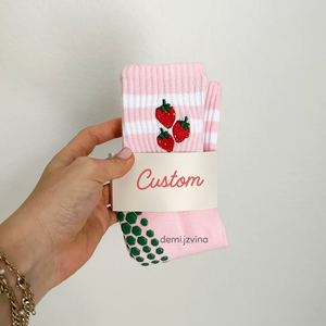 JZVINA-Calcetines personalizados para Pilates, calcetines con logo bordado, Jacquard, decorativos, antideslizantes, para reformadores de yoga y pilates - Product Image 4